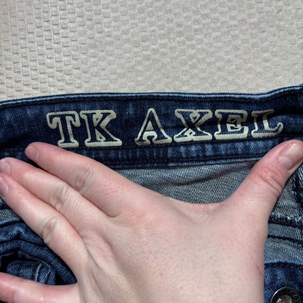 TK Axel Jeans Mens Size 34x30 Blue Slim Boot Denim Cowboy Western Ranch Workwear - Picture 7 of 9